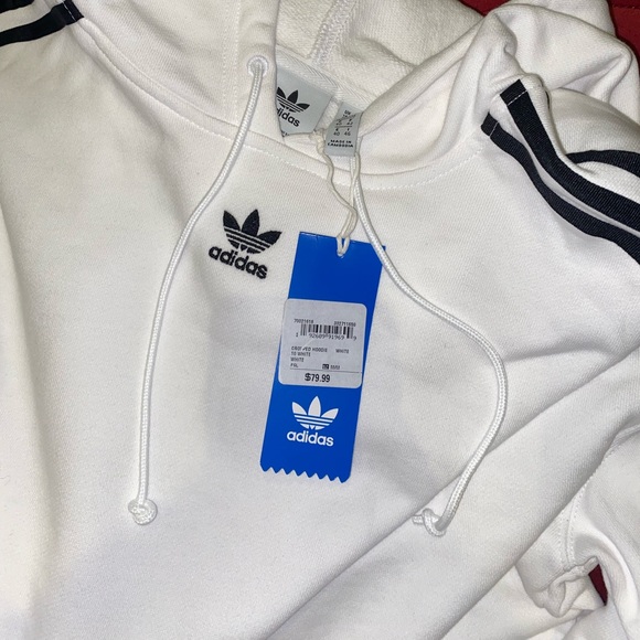 NWT ADIDAS ESSENTIALS 3-STRIPES CROPPED HOODIE - Picture 12 of 15